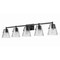 Z-Lite Analia Vanity, 5-Light, 45.75 In.W x 7.5 In.L x 9.25 In.H, Matte Black/Clear Ribbed 1101-5V-MB - alternate 3